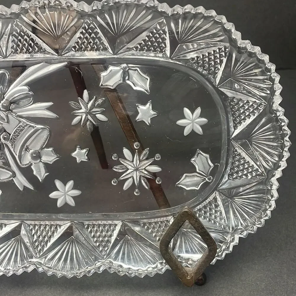 Studio Nova Holiday Bells Scalloped Rim Dessert Tray